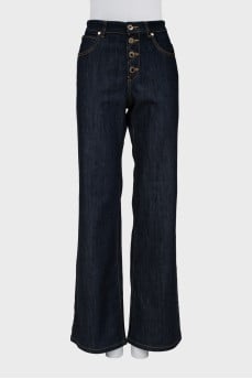 Navy blue palazzo button down jeans