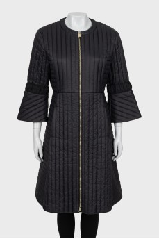 Quilted coat with 3/4 sleeves