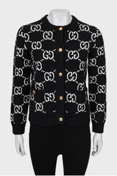 Cardigan with buttons in signature print
