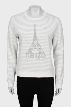 Striped sweatshirt with patch