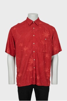 Men's red short sleeve shirt