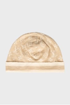 Two-tone cashmere and silk hat
