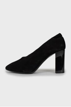 Suede almond toe shoes