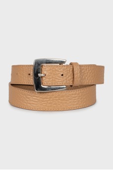Brown leather embossed belt