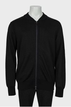 Men's knitted cardigan with zipper