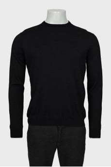 Men's black wool jumper