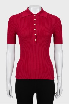 Ribbed polo shirt
