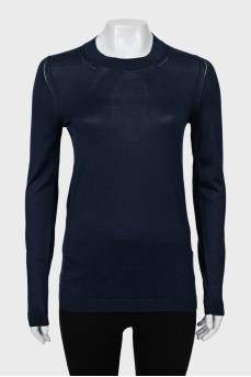 Blue silk and cashmere jumper