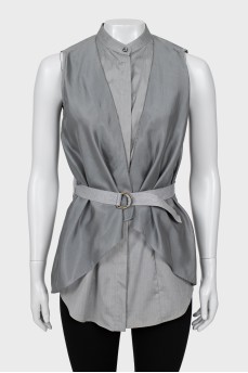 Gray fitted blouse