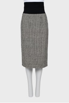 Black and white high waist skirt