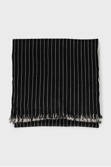 Black and white striped scarf