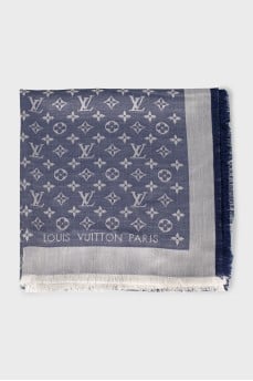 Two-tone silk and wool scarf