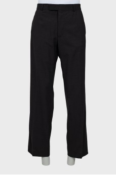Men's black straight-fit trousers