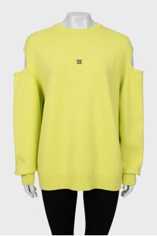 Knitted sweater with signature logo