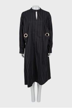 Maxi dress with eyelets