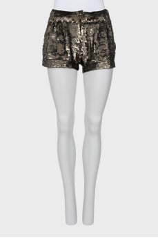 Mini shorts embroidered with sequins