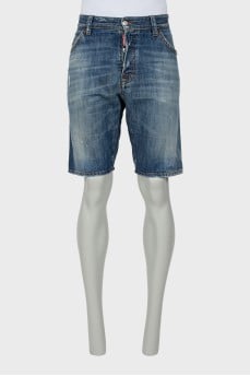 Men's button down denim shorts