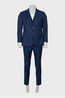 Men's wool suit with vest