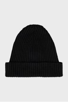 Men's black wool hat