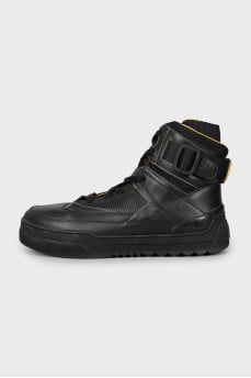 Men's two-tone leather high-tops