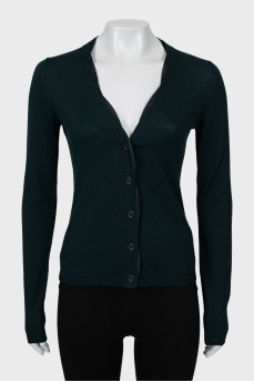 Green wool cardigan