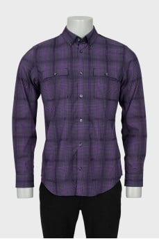 Men's mixed-color checked shirt