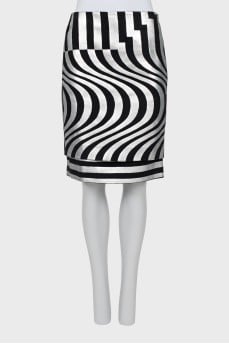 Wool skirt with silver pattern