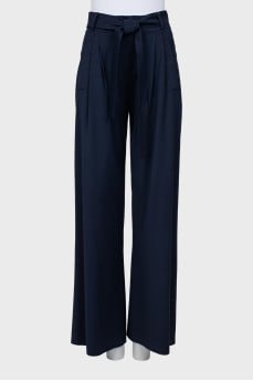 Palazzo pants with waistband