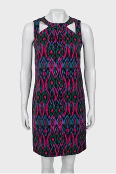 A-line dress in abstract print