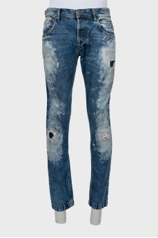 Men's ripped skinny fit jeans