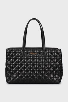 Quilted leather tote bag