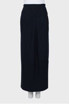 Blue wool skirt