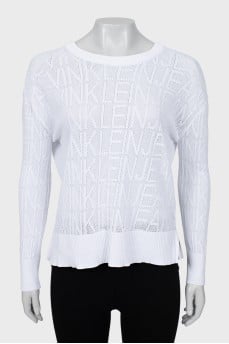White pullover with perforations