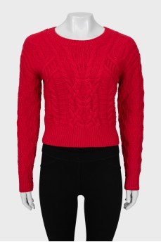 Red cropped sweater