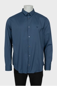 Men's blue fitted shirt