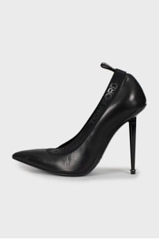 Leather high heels
