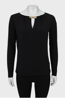 Black blouse decorated with chain