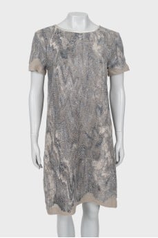 Knitted dress with zipper