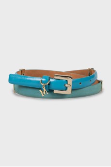 Combination belt with silver hardware