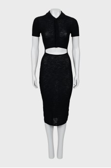 Black dress with cut out waist