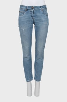 Low rise light blue jeans