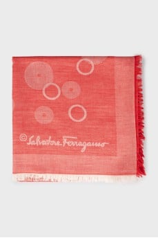 Printed fringe scarf