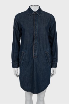 Denim blue dress with pockets