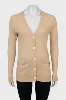 Beige cashmere cardigan