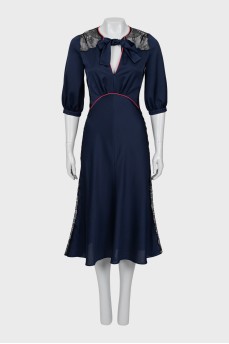 Mixed color midi dress with tag