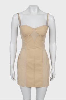 Beige corset mini dress