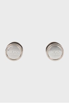Men's cufflinks with branded logo