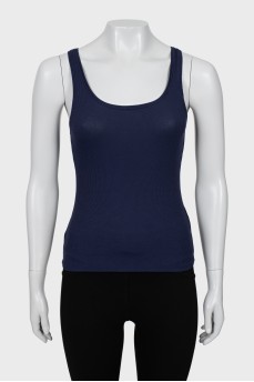 Navy blue slim fit tank