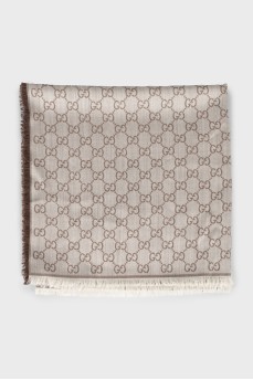 Wool and silk scarf with tag