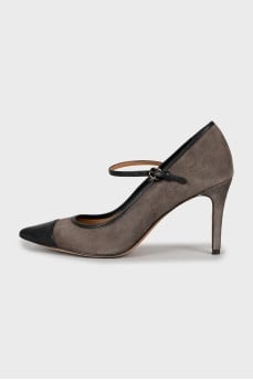 Two-tone suede and leather shoes
